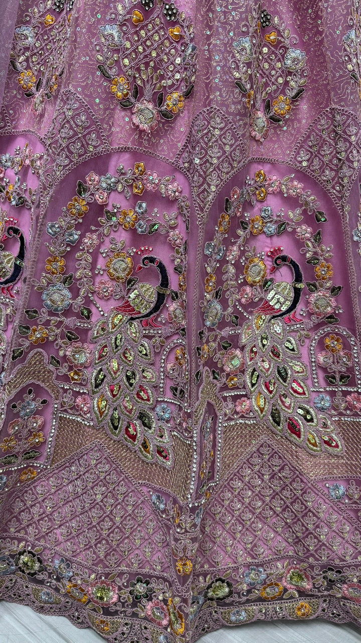 Fabulous Pink Sequins Work Net | Wedding Wear Lehenga Choli With Dupatta Fashionable
