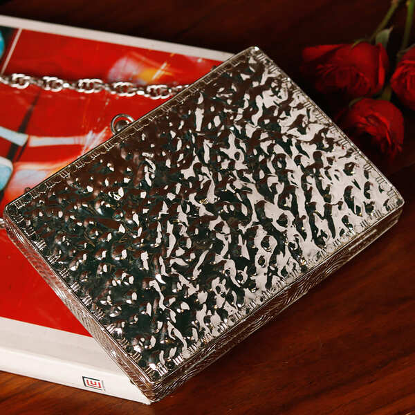 Zoya Embellished Brass Clutch | Elegant Mother of Pearl Design