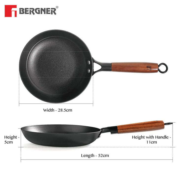 Bergner Cook & Share Cast Iron Fry Pan | Lightweight & Induction Bottom