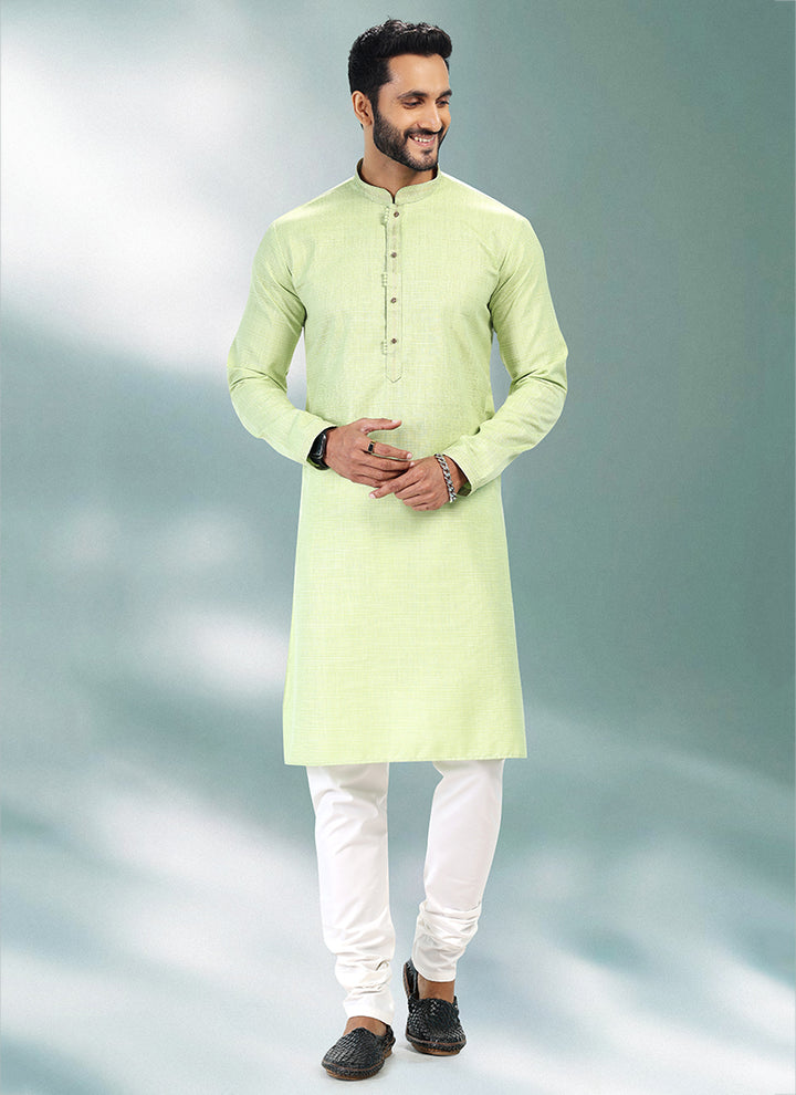 Men's Cotton Linen Pin tux Kurta Pajama | Traditional Wear for Festivals