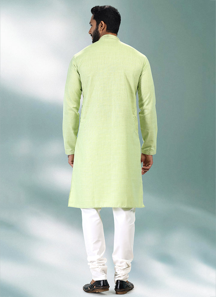 Men's Cotton Linen Pin tux Kurta Pajama | Traditional Wear for Festivals