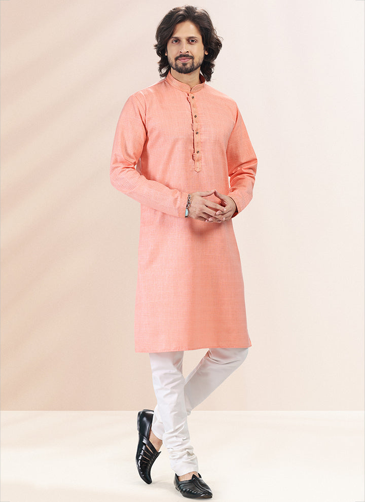 Men's Cotton Linen Pin tux Kurta Pajama | Traditional Wear for Festivals