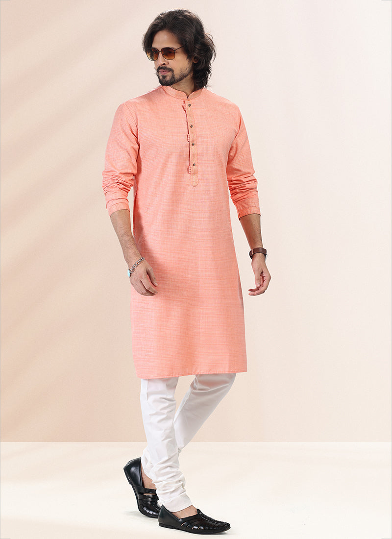 Men's Cotton Linen Pin tux Kurta Pajama | Traditional Wear for Festivals