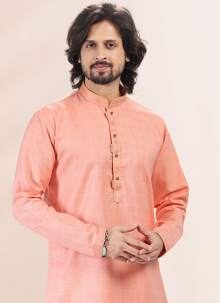 Men's Cotton Linen Pin tux Kurta Pajama | Traditional Wear for Festivals