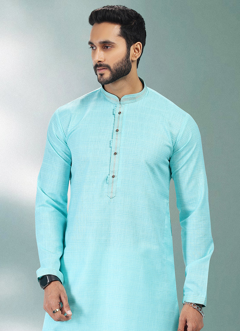 Men's Cotton Linen Pin tux Kurta Pajama | Traditional Wear for Festivals