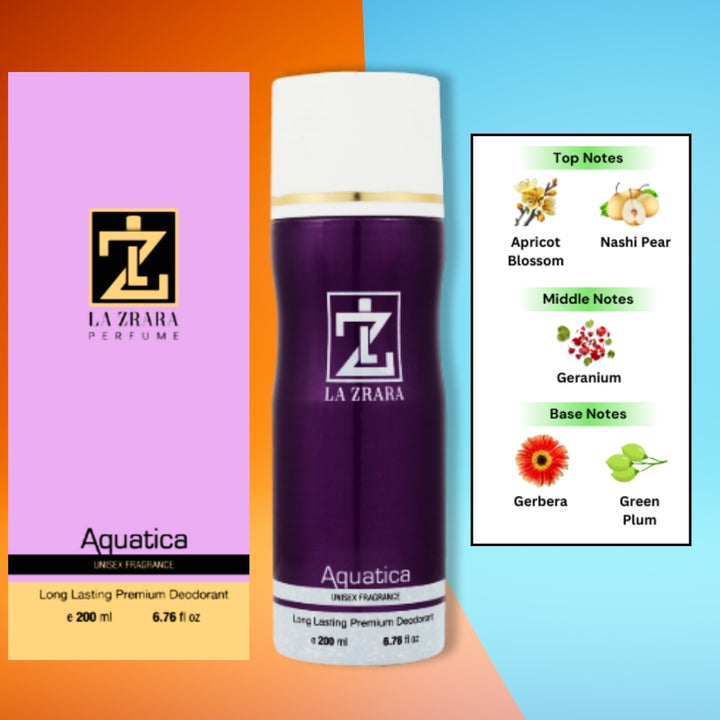 Aquatica Premium Deodorant | Unisex Fragrance, 100ML Long-lasting Protection