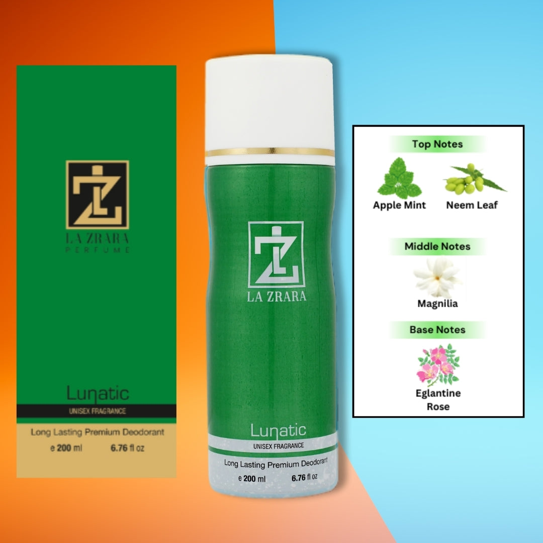 Lunatic Unisex Deodorant Spray | Fresh and Confident All-Day Deo for Men & Women