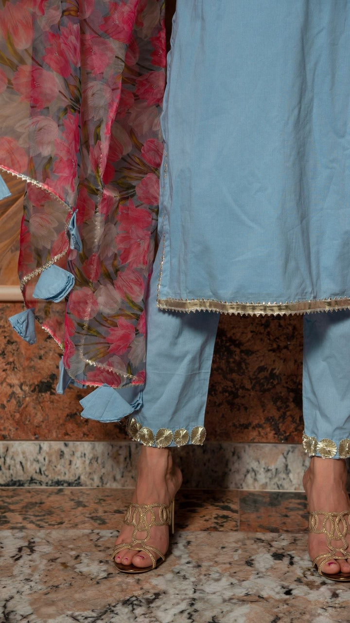 FIZA PURE COTTON SUIT SET - Pomcha Jaipur