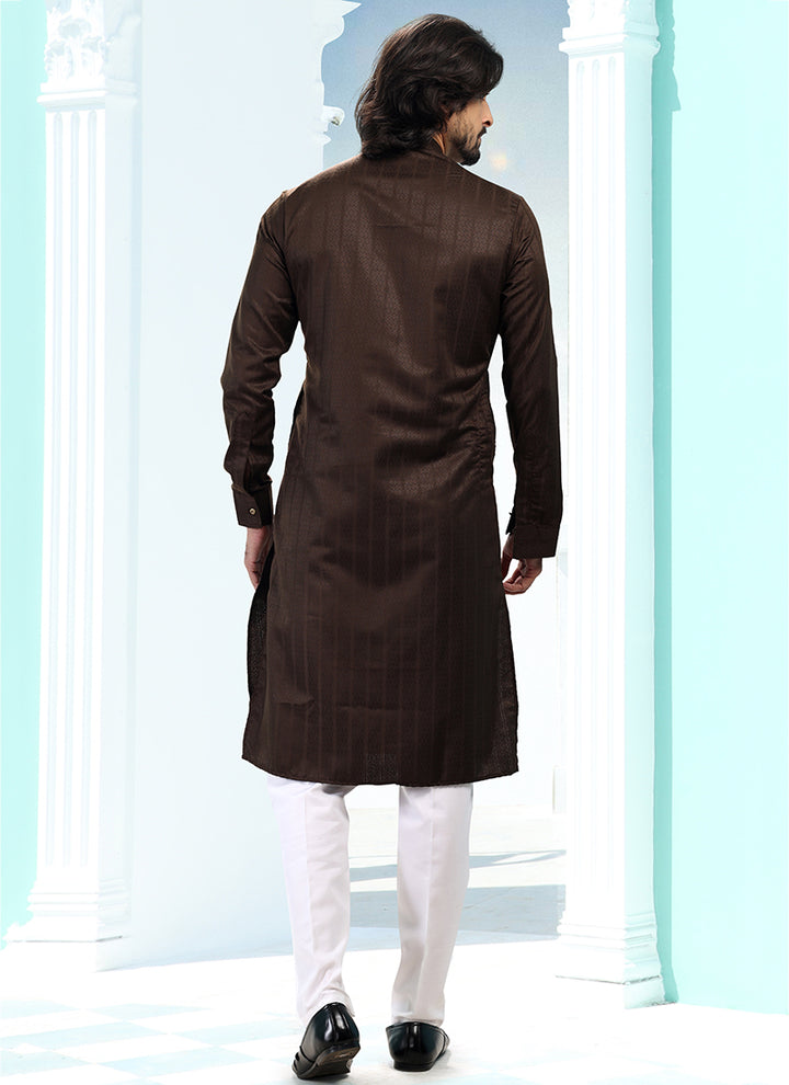 Handwoven Artisanal silk Premium Kurta Pajama | A Must-Have for Exclusive Festive Wardrobes