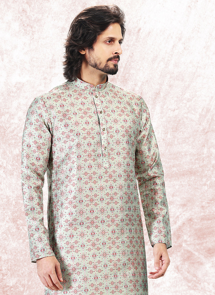 Opulent Grand banarasi silk Premium Kurta Pajama | Handcrafted with Intricate Details for Timeless Appeal