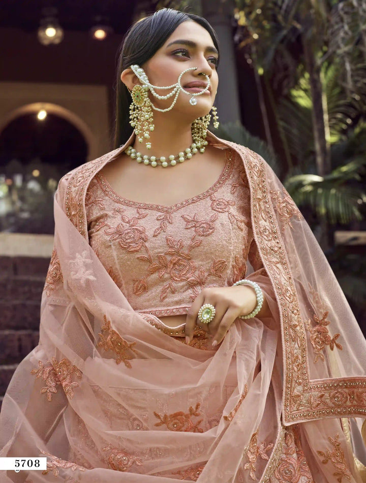 Peach Lehenga Choli | Perfect for Weddings & Special Celebrations