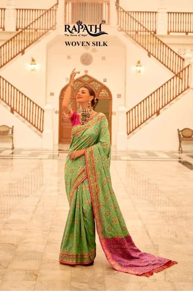 Timeless Rajpath Patola Silk Saree | Exquisite Weaving for Special Occasions