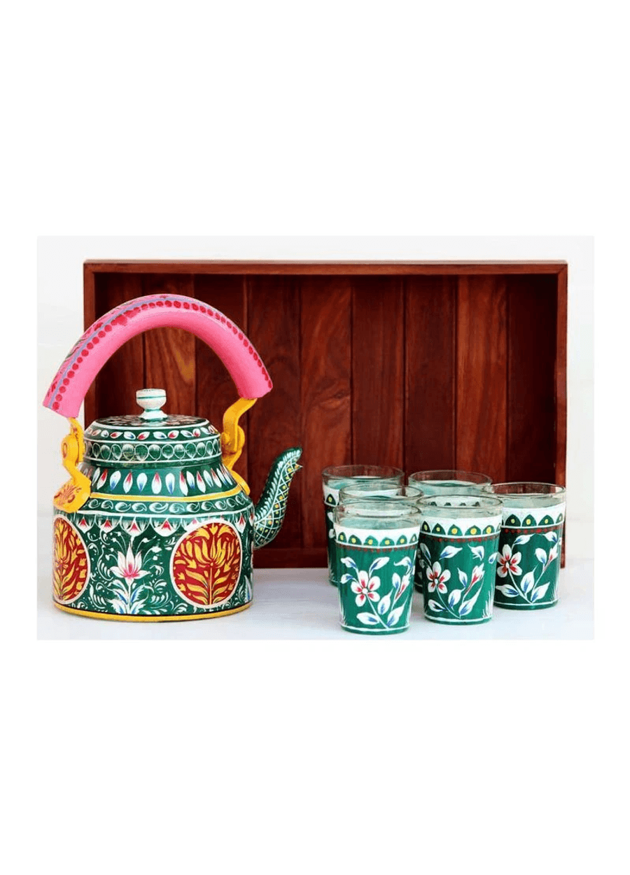 Premium Handcrafted Tea Kettle | Indian Ethnic Design  1L