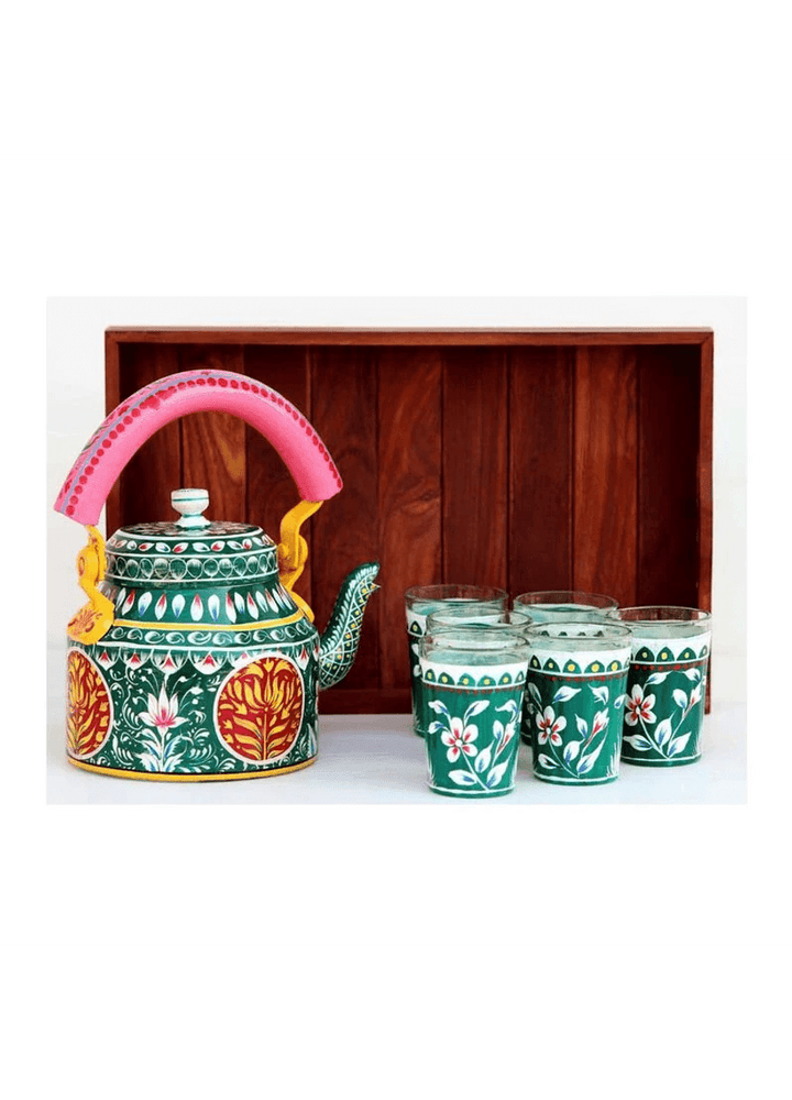 Premium Handcrafted Tea Kettle | Indian Ethnic Design  1L