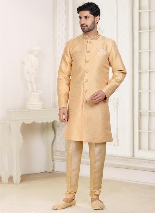 Beige Designer Indo Western | Fusion of Tradition & Modern Style