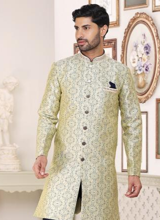 Trendy Light Green Indo Western | Classic Look for Grand Occasions