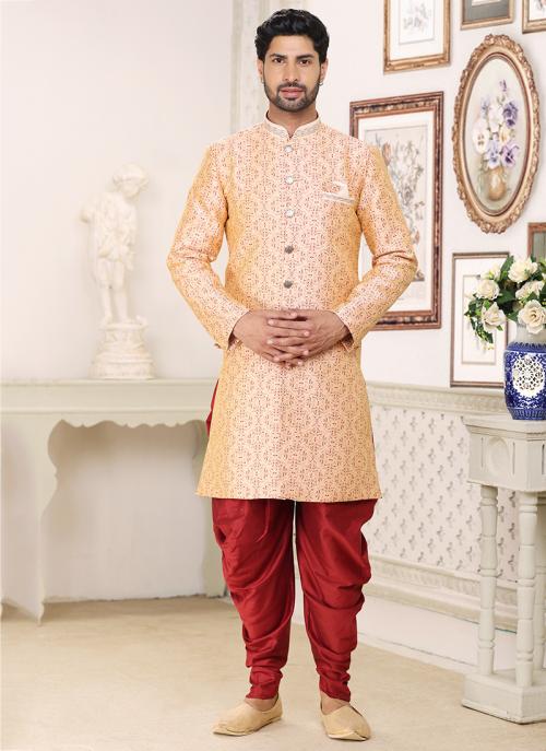 Royal Peach Indo Western Outfit | Perfect for Weddings & Events