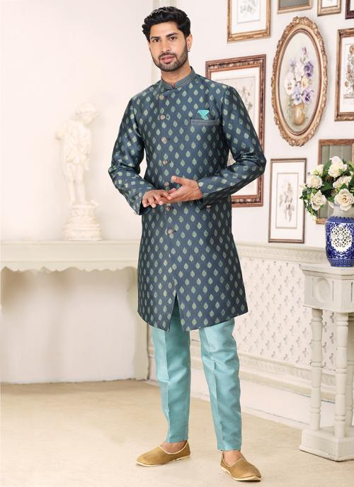 Stylish Teal Blue Indo Western | Grand Outfit for Festive Occasions