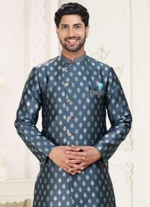 Designer Dark Teal Blue Indo Western | Perfect for Grand Events