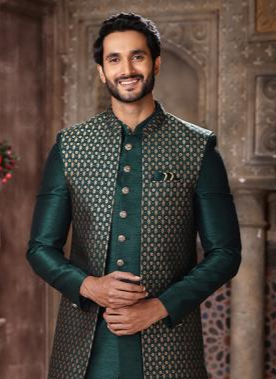 Green Art Silk Indo Western | Timeless Ethnic Wear with a Modern Touch