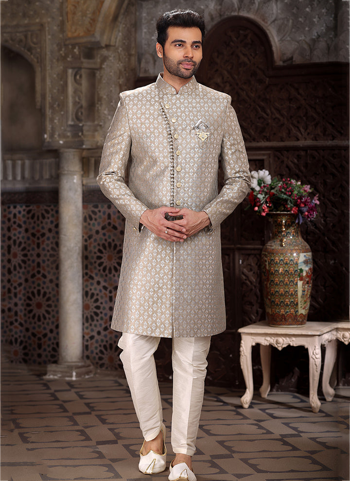 Modern Light Gray Indo western | Perfect Party Wear with a Traditional Touch