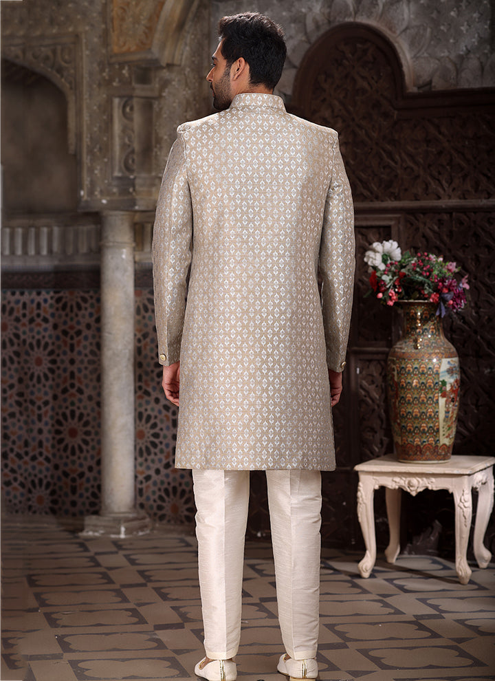 Modern Light Gray Indo western | Perfect Party Wear with a Traditional Touch