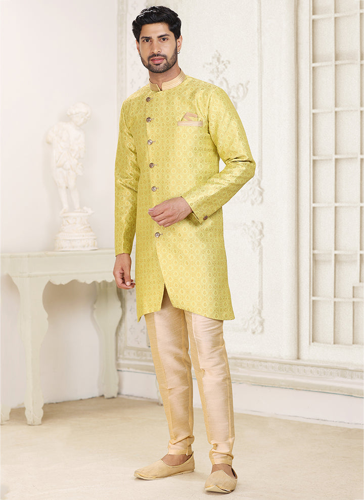 Stunning Banarasi Silk Indowestern Outfit | Luxurious Look for Weddings & Festive Events