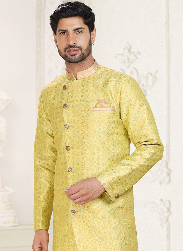 Stunning Banarasi Silk Indowestern Outfit | Luxurious Look for Weddings & Festive Events