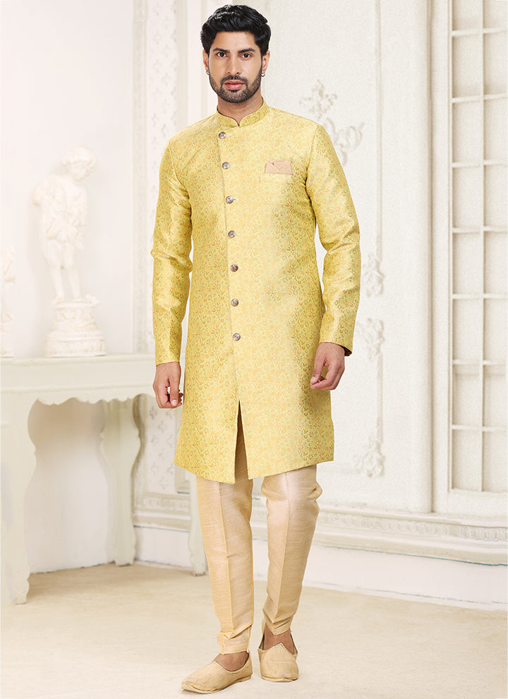 Designer lemon Green Indo western Outfit | Perfect Fusion of Tradition & Modern Style