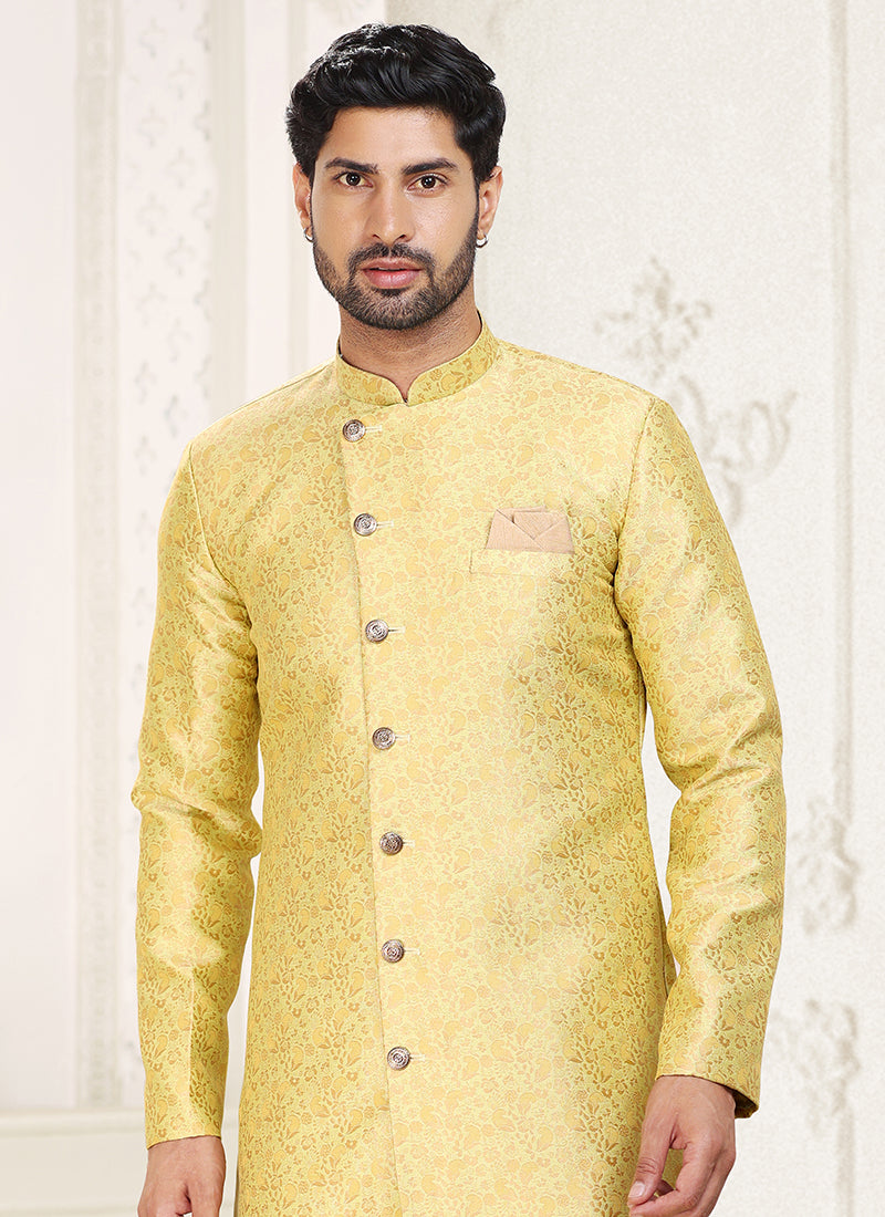 Designer lemon Green Indo western Outfit | Perfect Fusion of Tradition & Modern Style
