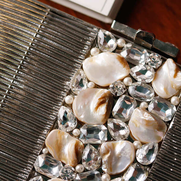 Daniya Brass Clutch | Elegance Handcrafted with Mother of Pearl Stones