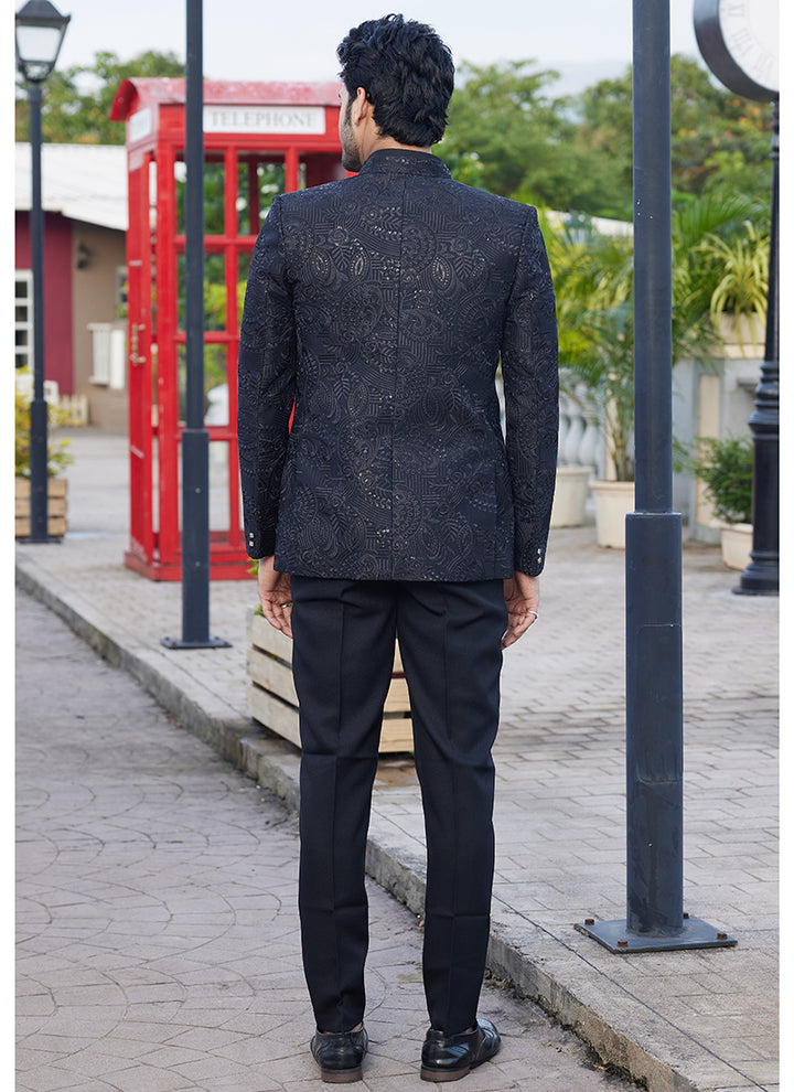 Art Silk Black Readymade Jodhpuri Suit | Elegant Traditional Attire for Special Occasions