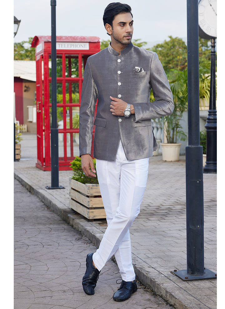 Velvet Gary Party Wear Jodhpuri Suit | Elegant Traditional Attire for Special Occasions