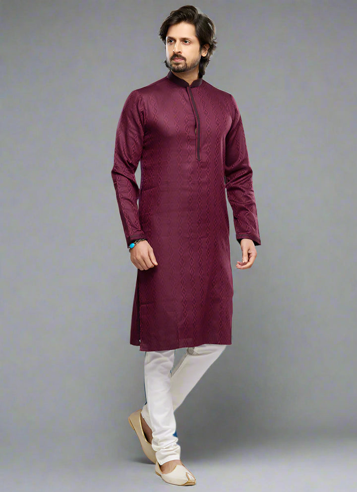 Stylish Men's Kurta Pajama Thread Work | Indian Ethnic Outfit
