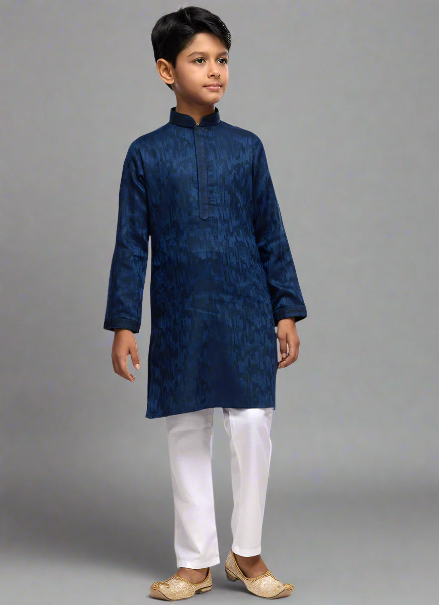 Art Silk Kids Kurta Pajama | Party Wear Thread Work Readymade Outfit