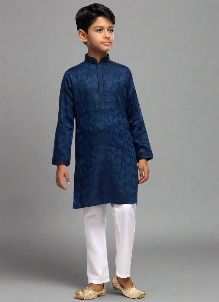 Art Silk Kids Kurta Pajama | Party Wear Thread Work Readymade Outfit