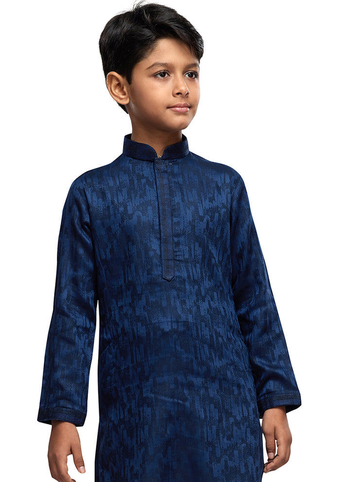 Art Silk Kids Kurta Pajama | Party Wear Thread Work Readymade Outfit