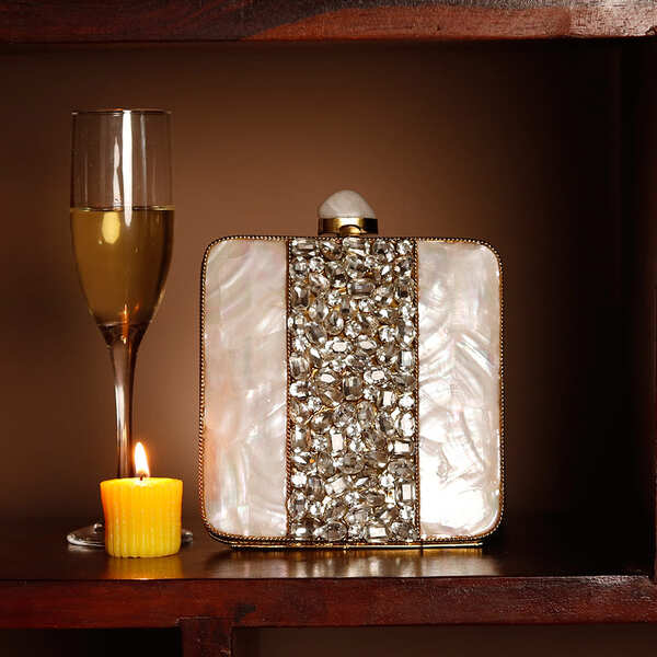 Liyana Motherof Pearl Clutch | Affordable Luxury Handcrafted Elegance