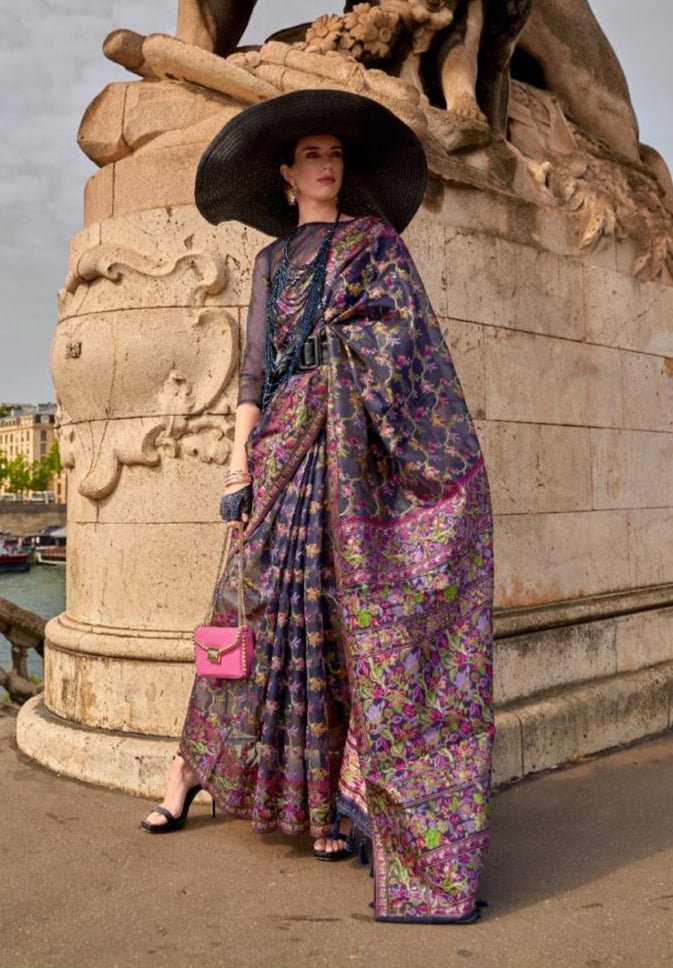 Elegant Handloom Organza Parsi Weaving Saree | Perfect for Special Occasions