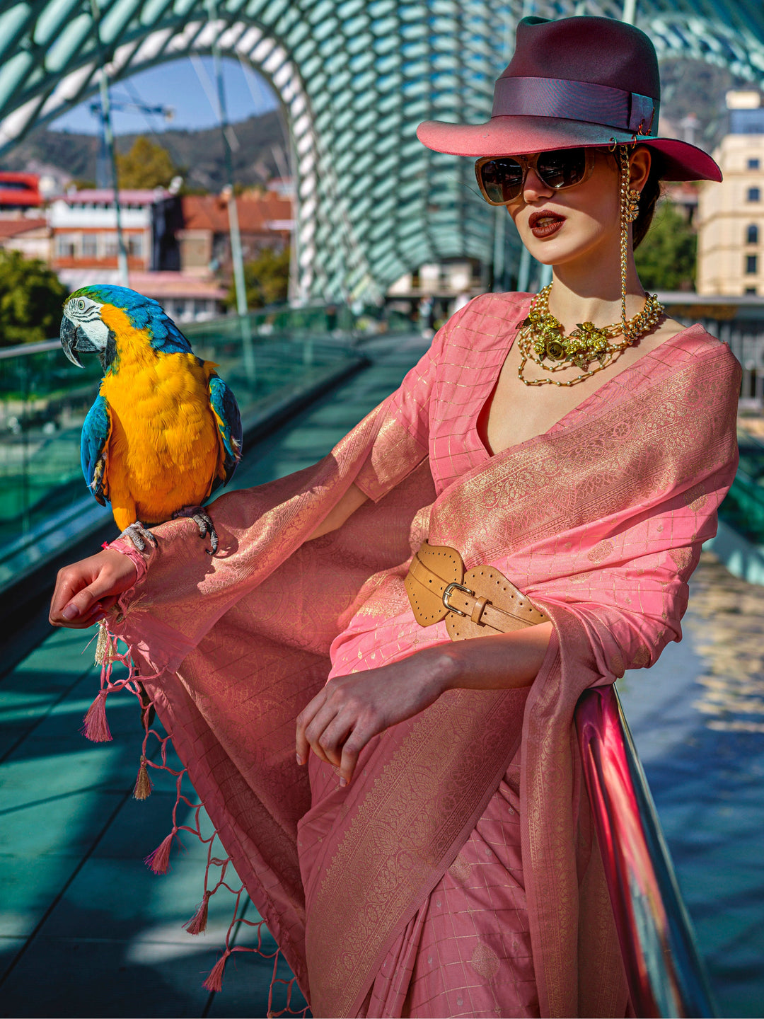 Vibrant color luxurious fabric exclusive attire crafted for elegance and style.