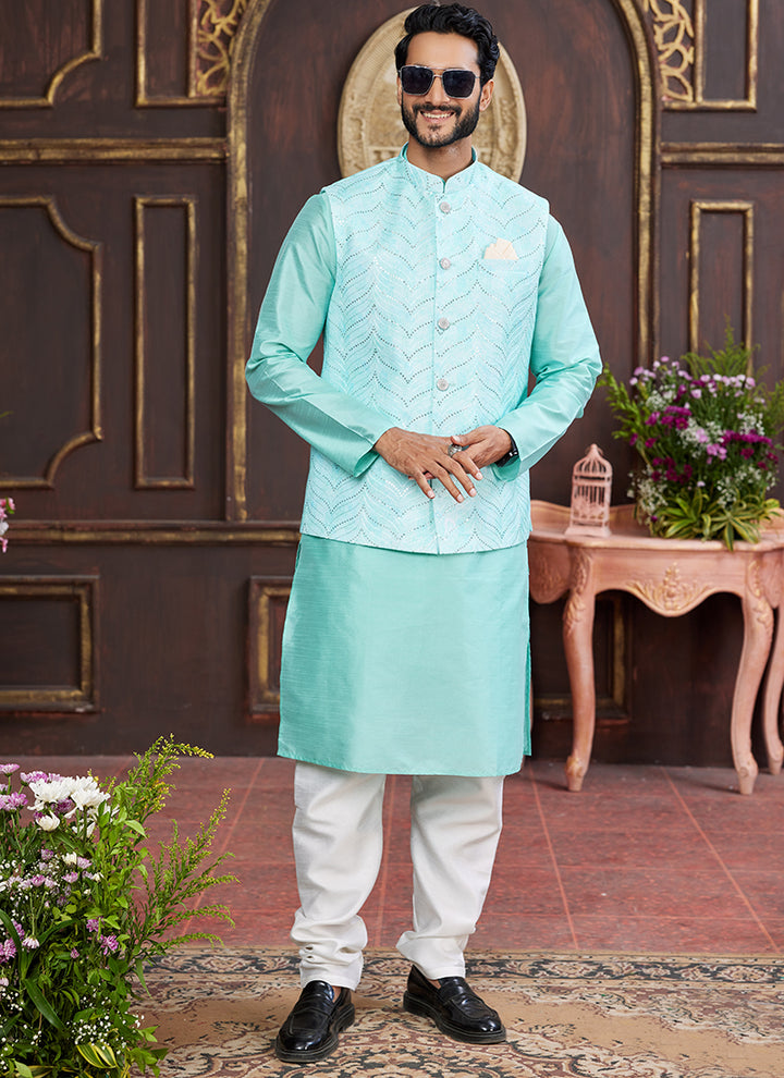 Traditional Elegant Banarasi silk Premium Kurta Pajama | Fashioned for Classic Charm & Modern Comfort