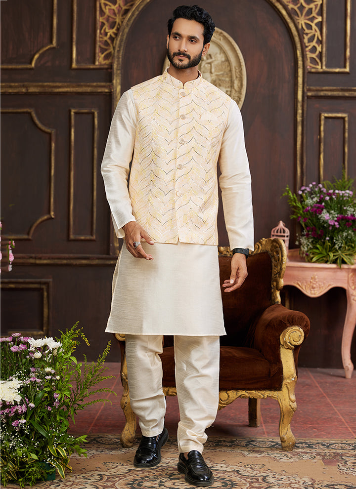 Traditional Elegant Banarasi silk Premium Kurta Pajama | Fashioned for Classic Charm & Modern Comfort
