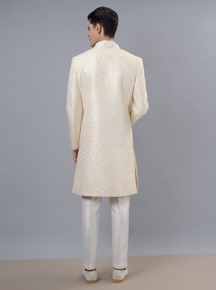 Men’s cream Indowestern, perfect ethnic wear with intricate embroidery