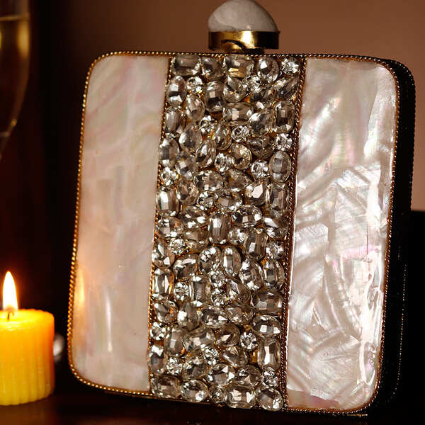 Liyana Motherof Pearl Clutch | Affordable Luxury Handcrafted Elegance