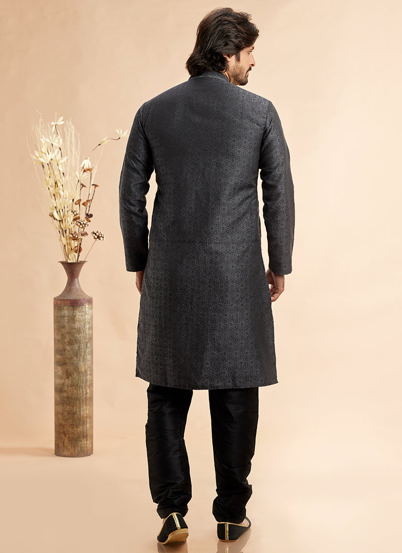 Jacquard Art Silk Kurta Pajama | Elegant Machine Work for Festivals & Weddings