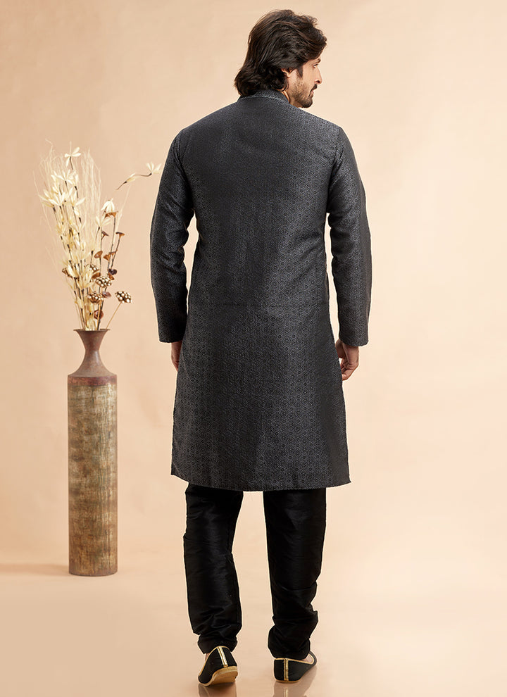 Jacquard Art Silk Kurta Pajama | Elegant Machine Work for Festivals & Weddings