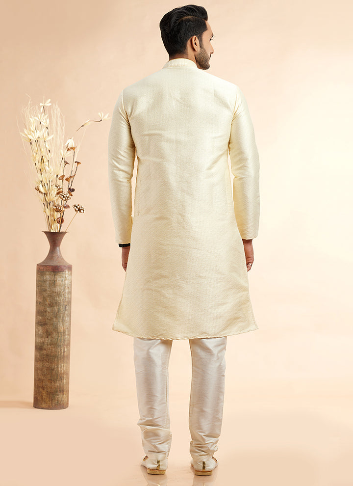 Traditional Jacquard Kurta Pajama | Art Silk & Machine Work for Celebrations
