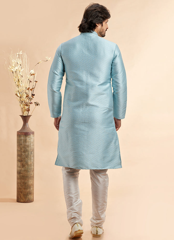 Traditional Jacquard Kurta Pajama | Art Silk & Machine Work for Celebrations
