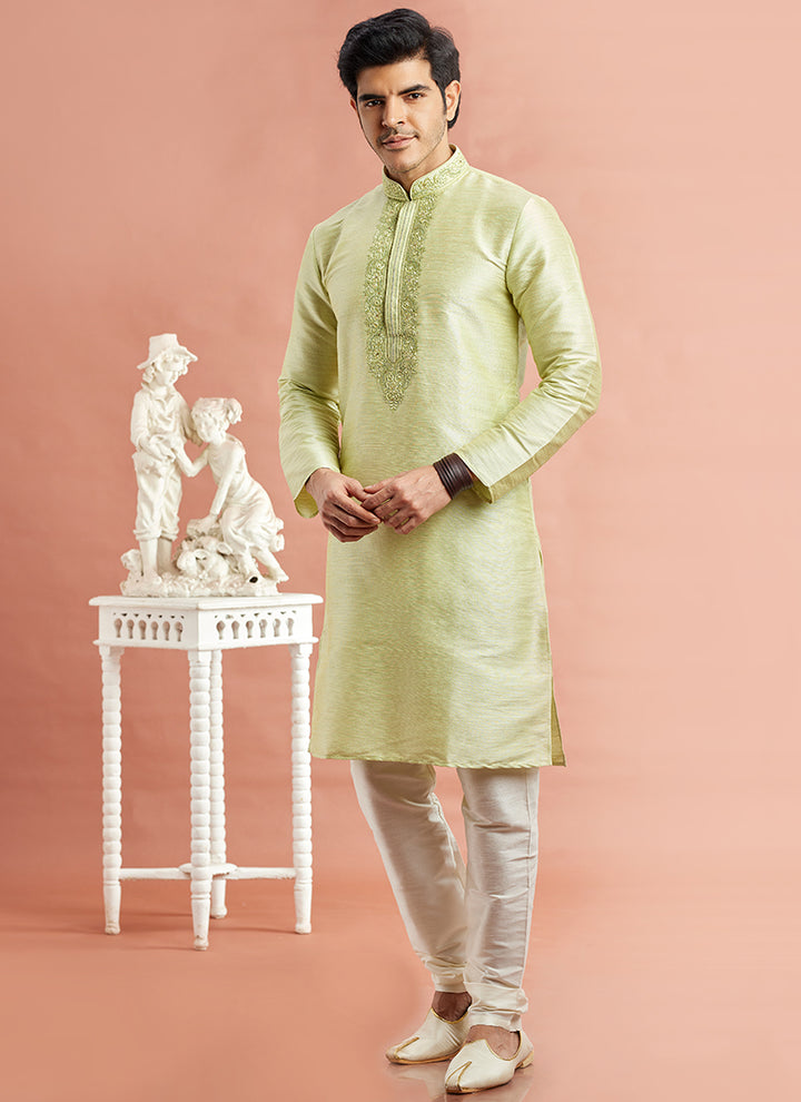 Traditional Banarasi Kurta Pajama | Machine Embroidery Festival Wear