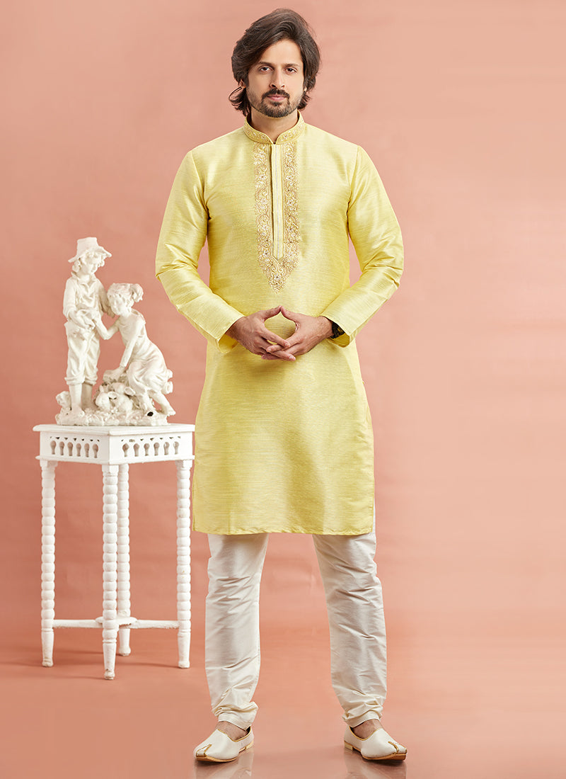 Traditional Banarasi Kurta Pajama | Machine Embroidery Festival Wear